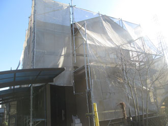 千葉県印旛郡酒々井町　外壁塗装　屋根塗装　バルコニー防水　足場架設